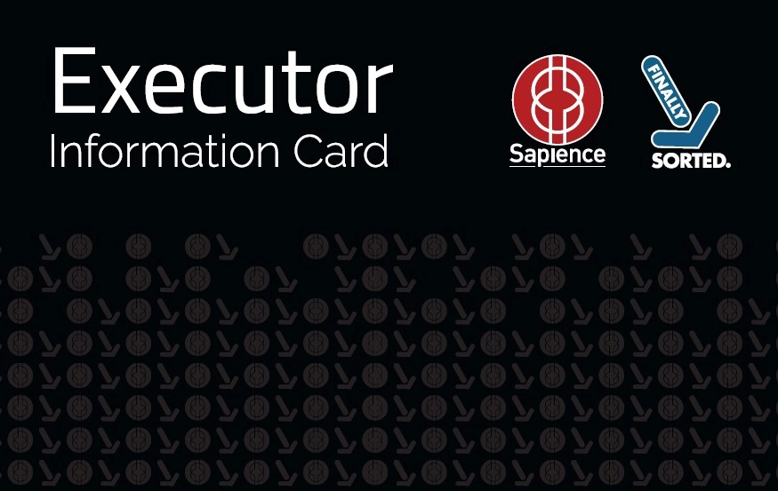Copy of the physical 'Future Executor Card' from the Sapience Financial Patchwork Project