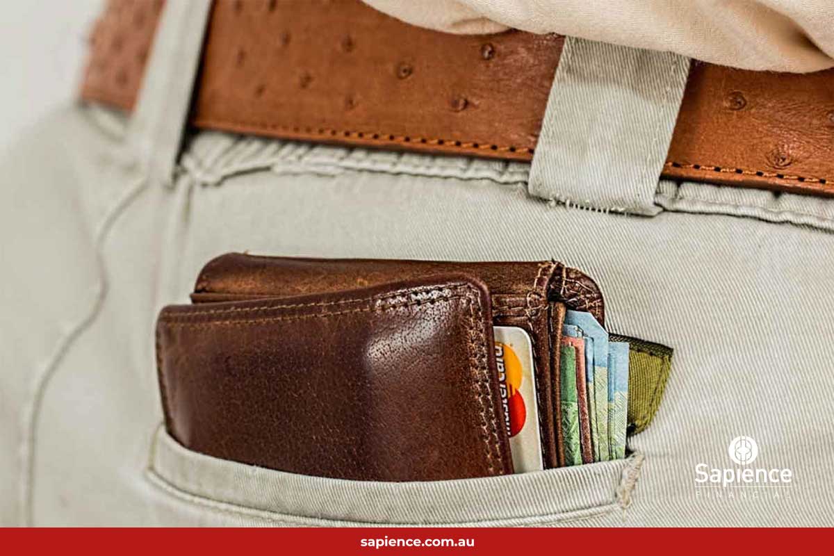 hip pocket full of credit cards
