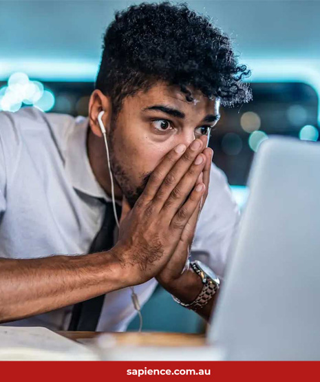 offshore virtual assistant looking at laptop