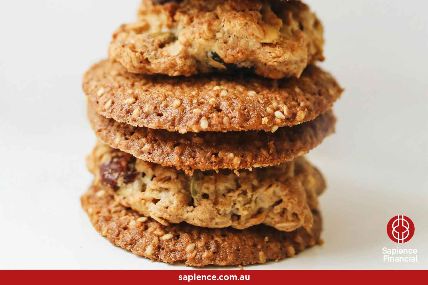 A stand of seven freshly baked homemade cookies
