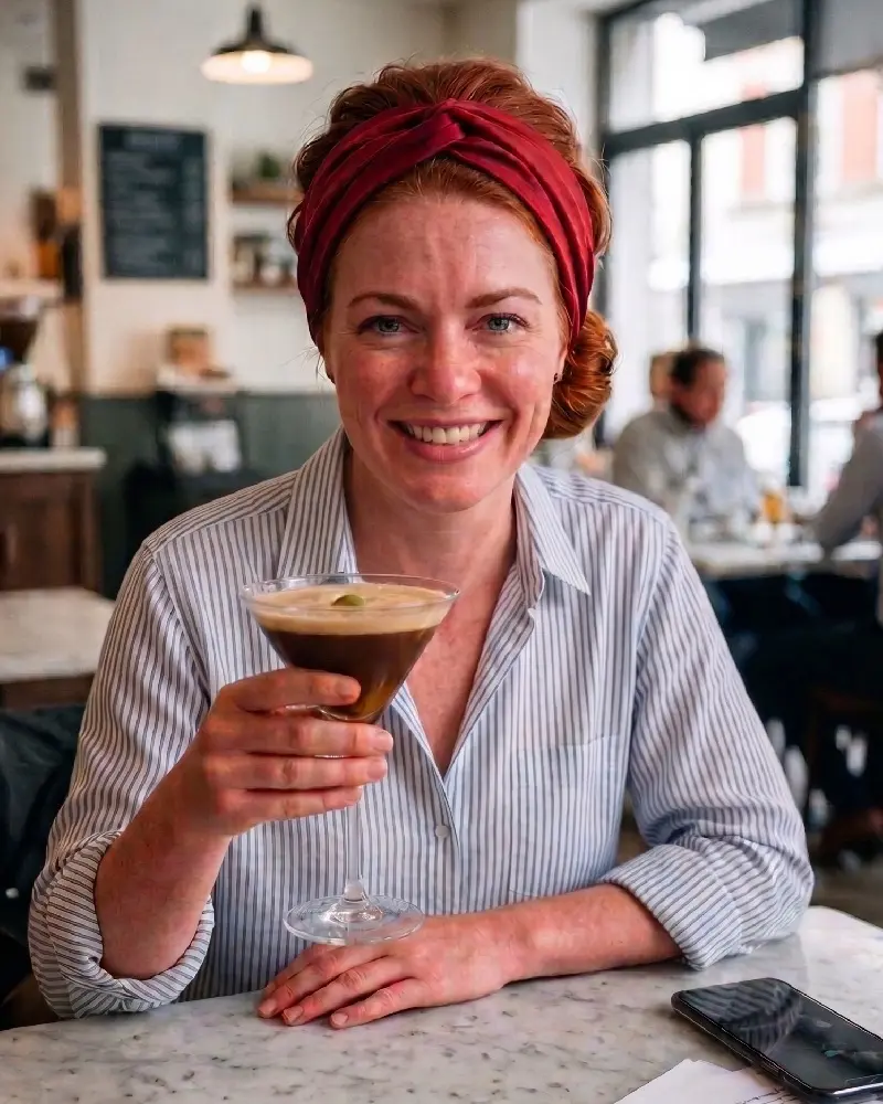 Beautiful Italian women with coffee martini