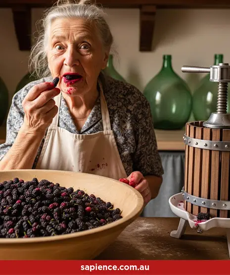 Aunt Edgar's most recent mulberry wine exploits